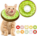 Cat Cone Collar Soft, Adjustable Cat Recovery Cone (Kiwifruit, S)