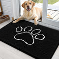 OLANLY Dog Door Mat for Muddy Paws 36x24, Paw Print Design Chenille Mud Mat
