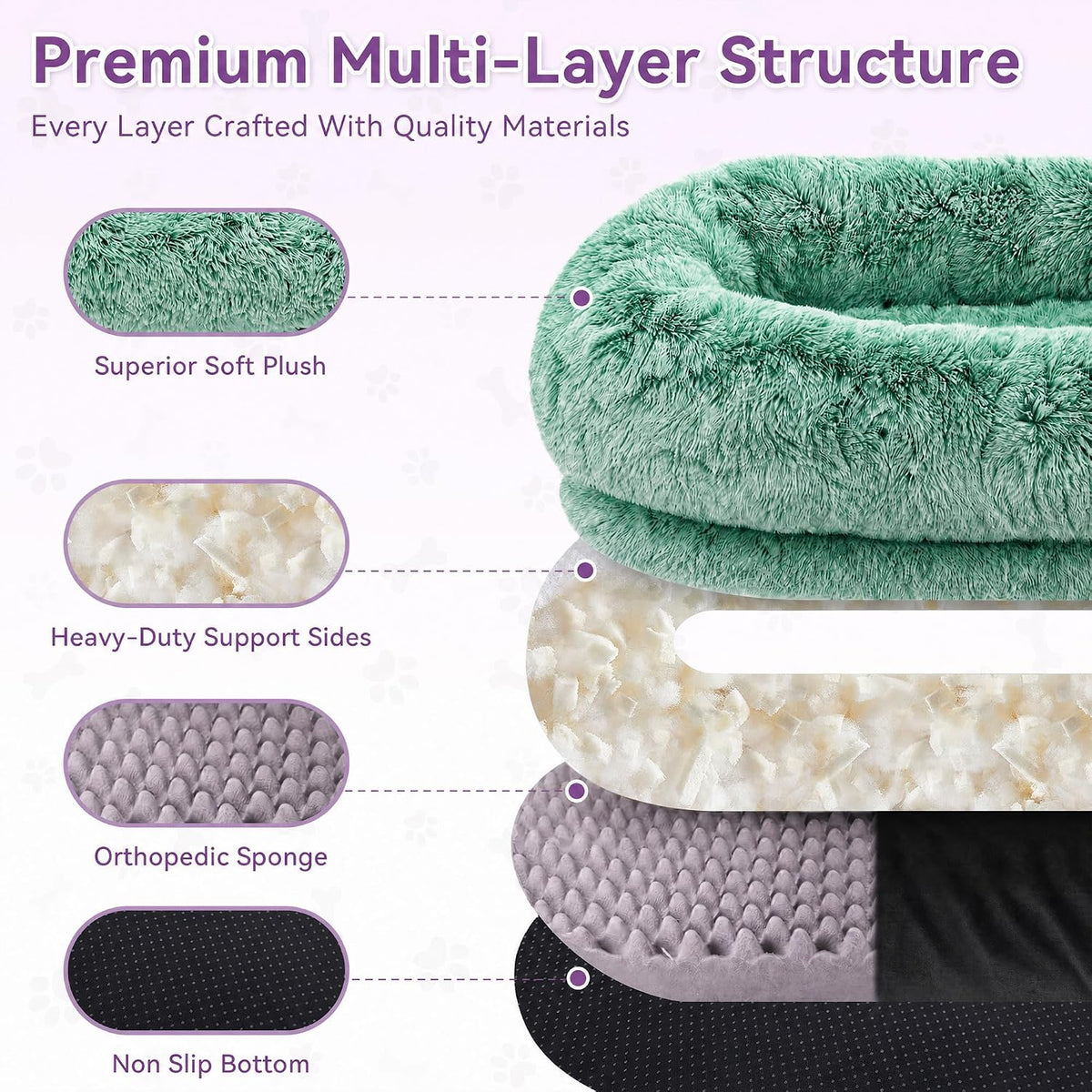 Human Dog Bed, Oversized Plush Lounger Bed with Plump Pillow and Blanket