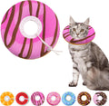 Seyezo Cat Cone Collar Soft, Adjustable Cat Recovery Cone, Pink, Medium