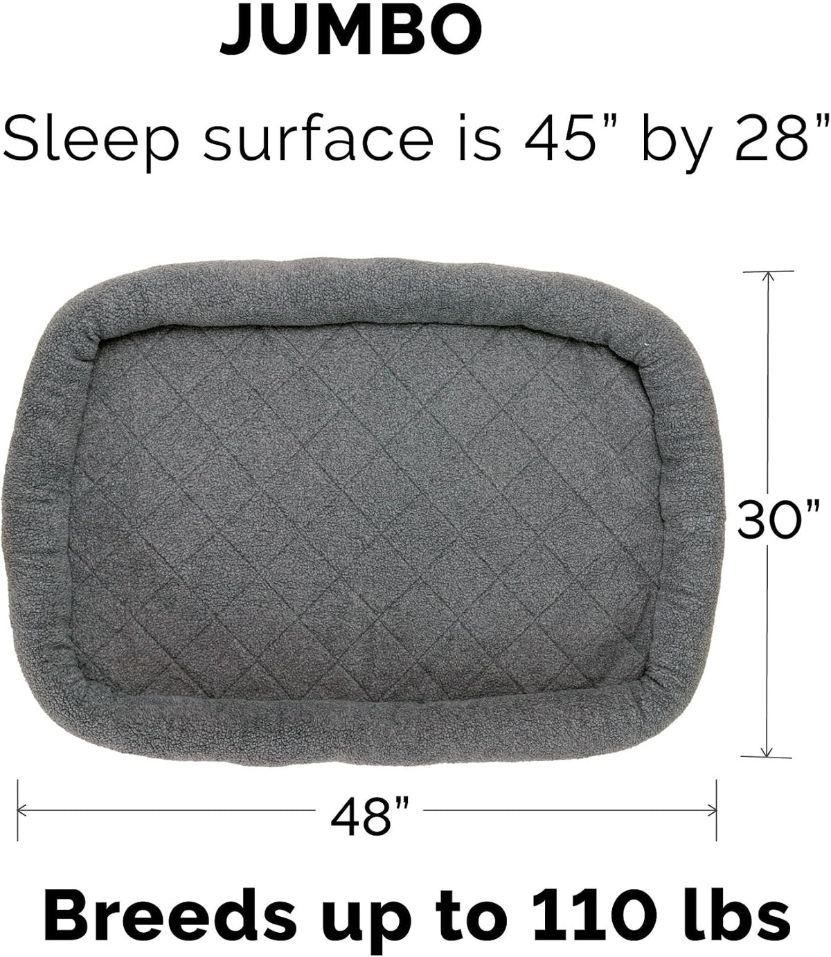 Furhaven Dog Bed for Large Dogs, 100% Washable, Sized to Fit Crates - Sherpa Fleece Bolster Crate Pad - Gray, Jumbo/XXL