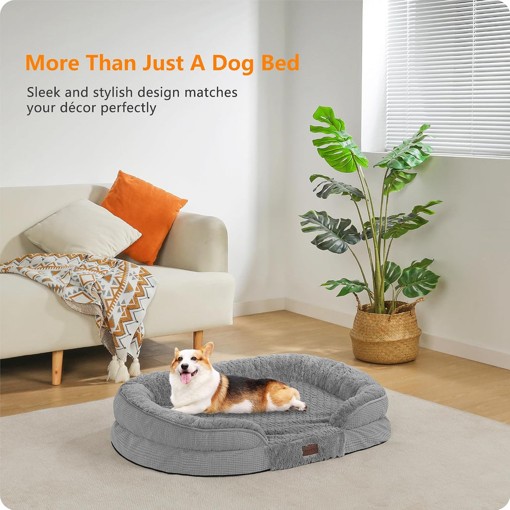 Dwanton Orthopedic Waterproof Medium Dog Bed Sofa, Gel Memory Foam, 36"