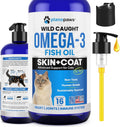 Omega 3 Fish Oil for Cats - Wild Caught, Skin and Coat, 16 fl oz Liquid