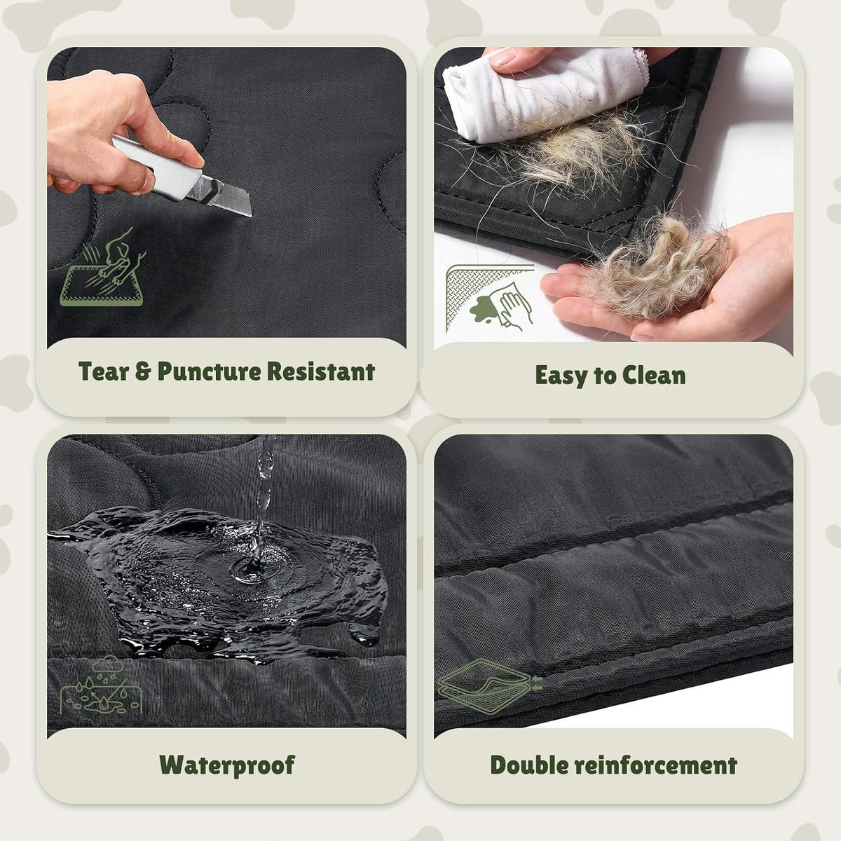 Chew Proof Dog Crate Pad, Indestructible Durable Dog Crate Mat, 28"x41"
