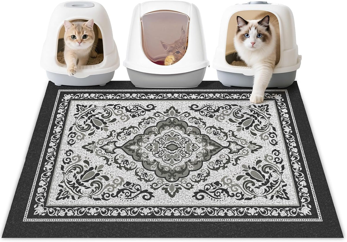 Unicorn Catcher 40"x30" Cat Litter Mat Non-Slip Washable Litter Box Mat | High-Density PVC Litter Catcher Mat Efficiently Traps Scattered Litter From Paws To Keep Floors Clean
