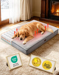 OhGeni Self-Warming Orthopedic XXL Dog Bed, Memory Foam, 44 inch(Gray)