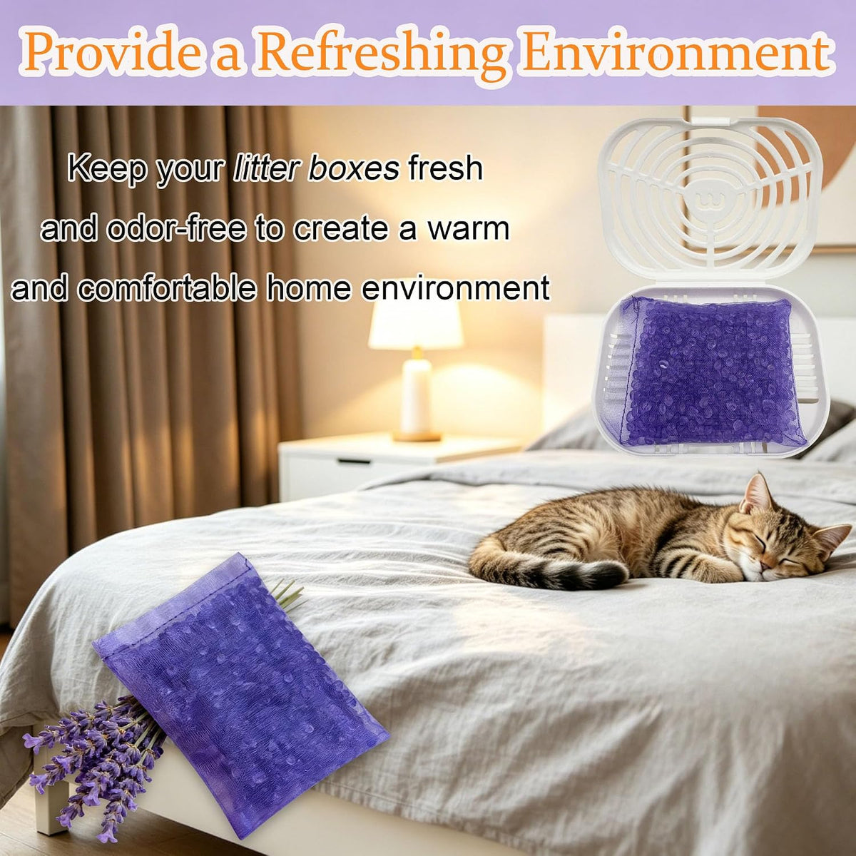 12 Packs Cat Litter Deodorizer Refills Compatible with Whisker OdorTrap Pod
