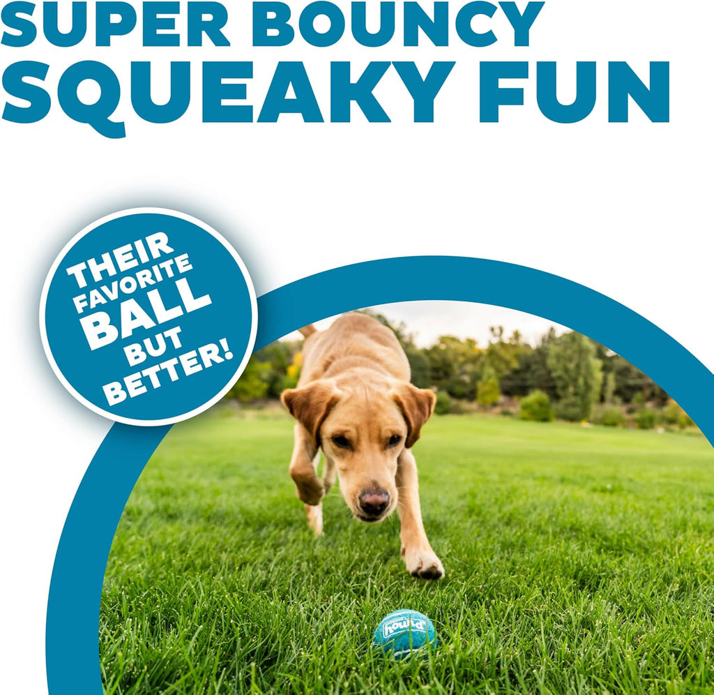 Outward Hound Squeaker Ballz Tennis Ball Dog Toy, Medium, 2.5", 6‑Pack