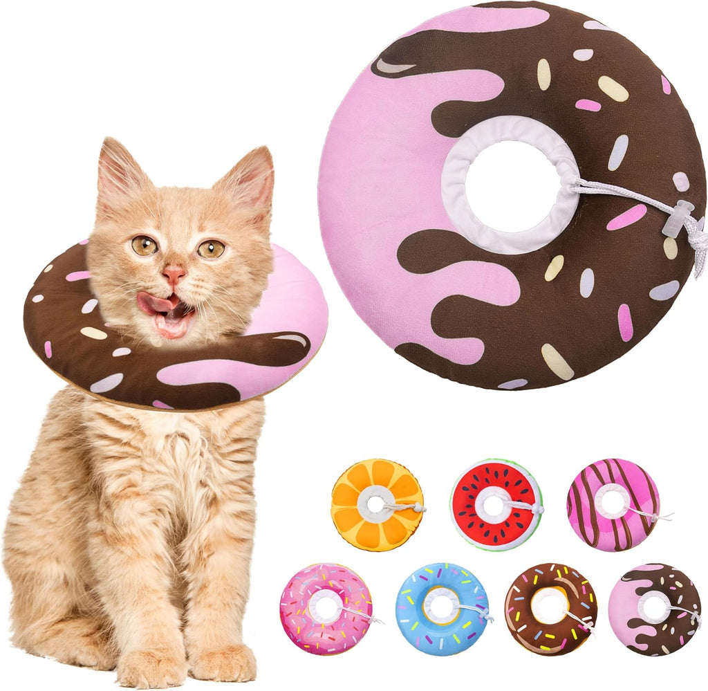 Seyezo Cat Cone Collar Soft, Adjustable Recovery Collar, Chocolate, Small