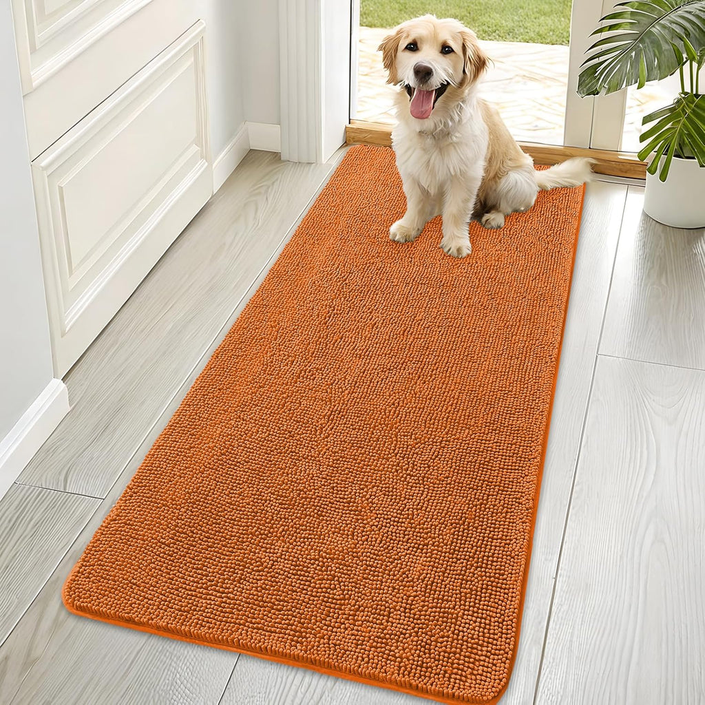 OLANLY Dog Door Mat for Muddy Paws 70x35, Super Absorbent Chenille Mud Mat