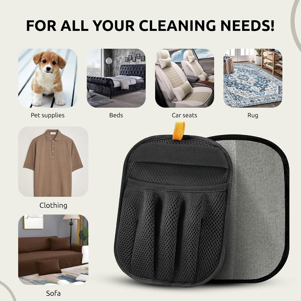 Pet Hair Remover Glove for Dogs & Cats – Reusable Lint & Fur Removal Mitt with Electrostatic Fabric, Non-Slip Five-Finger Design for Couch, Carpet, Furniture, Clothes & Car Interior