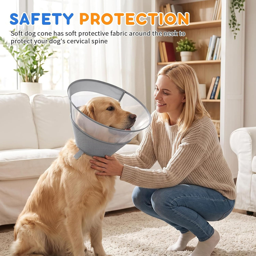 Soft Dog Cone Collar for Small Dogs, Adjustable Recovery Collar to Stop Licking, Comfortable E-Collar Alternative After Surgery, S