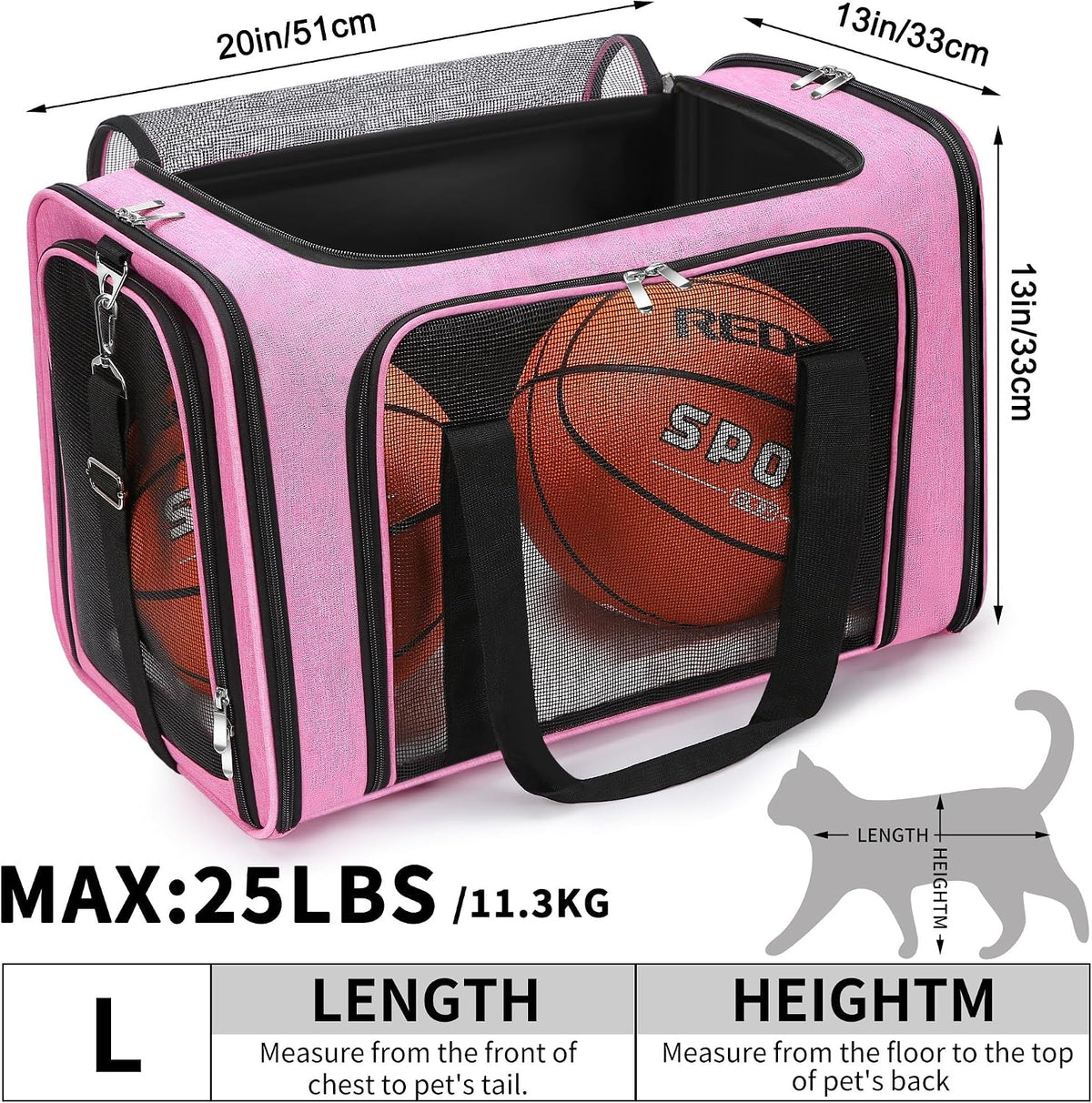 Soft-Sided Cat/Dog/Pet Carrier, Collapsible Pets Travel Carriers