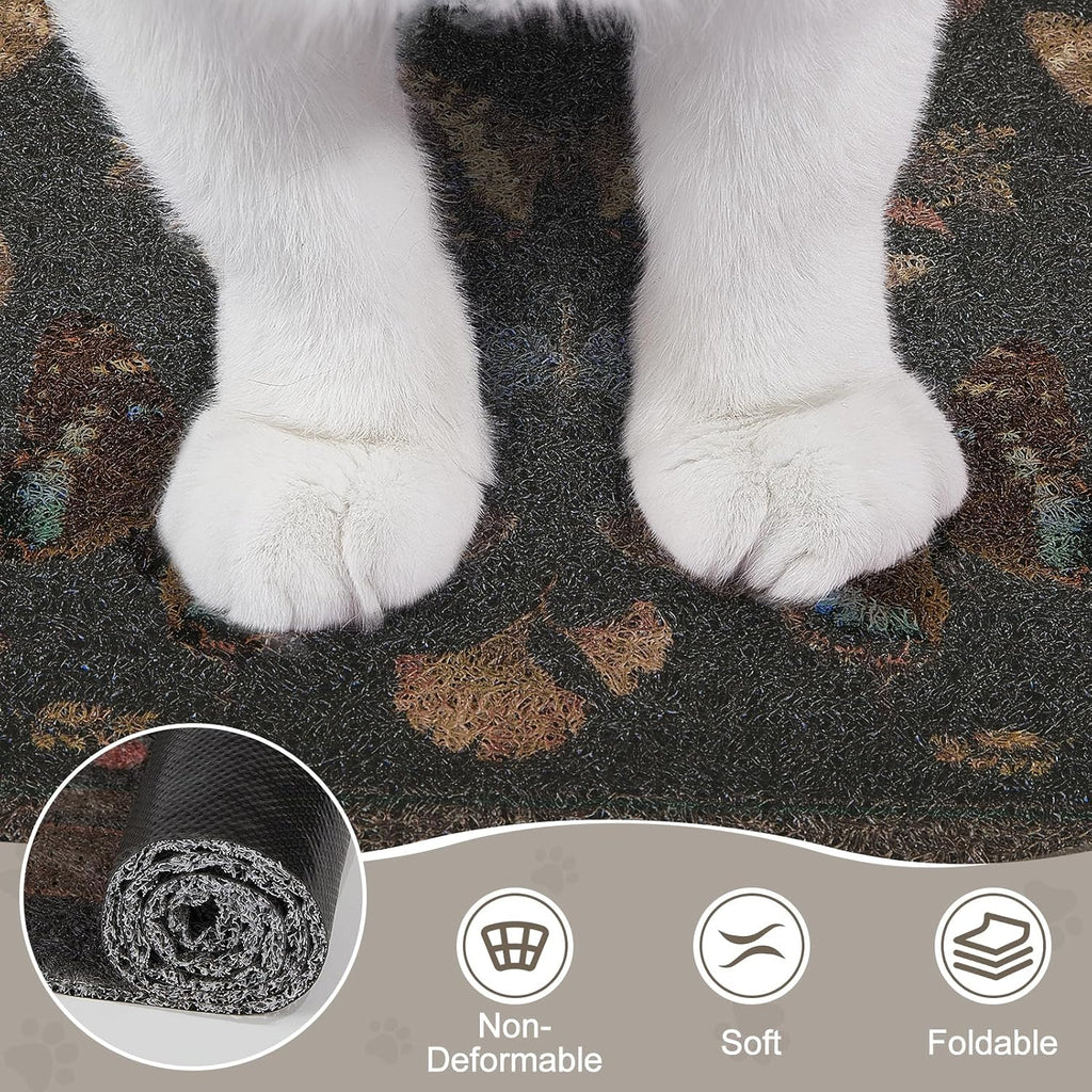 Unicorn Catcher 33"x22" Cat Litter Mat Non-Slip Washable Litter Box Mat | High-Density PVC Litter Catcher Mat Efficiently Traps Scattered Litter From Paws To Keep Floors Clean