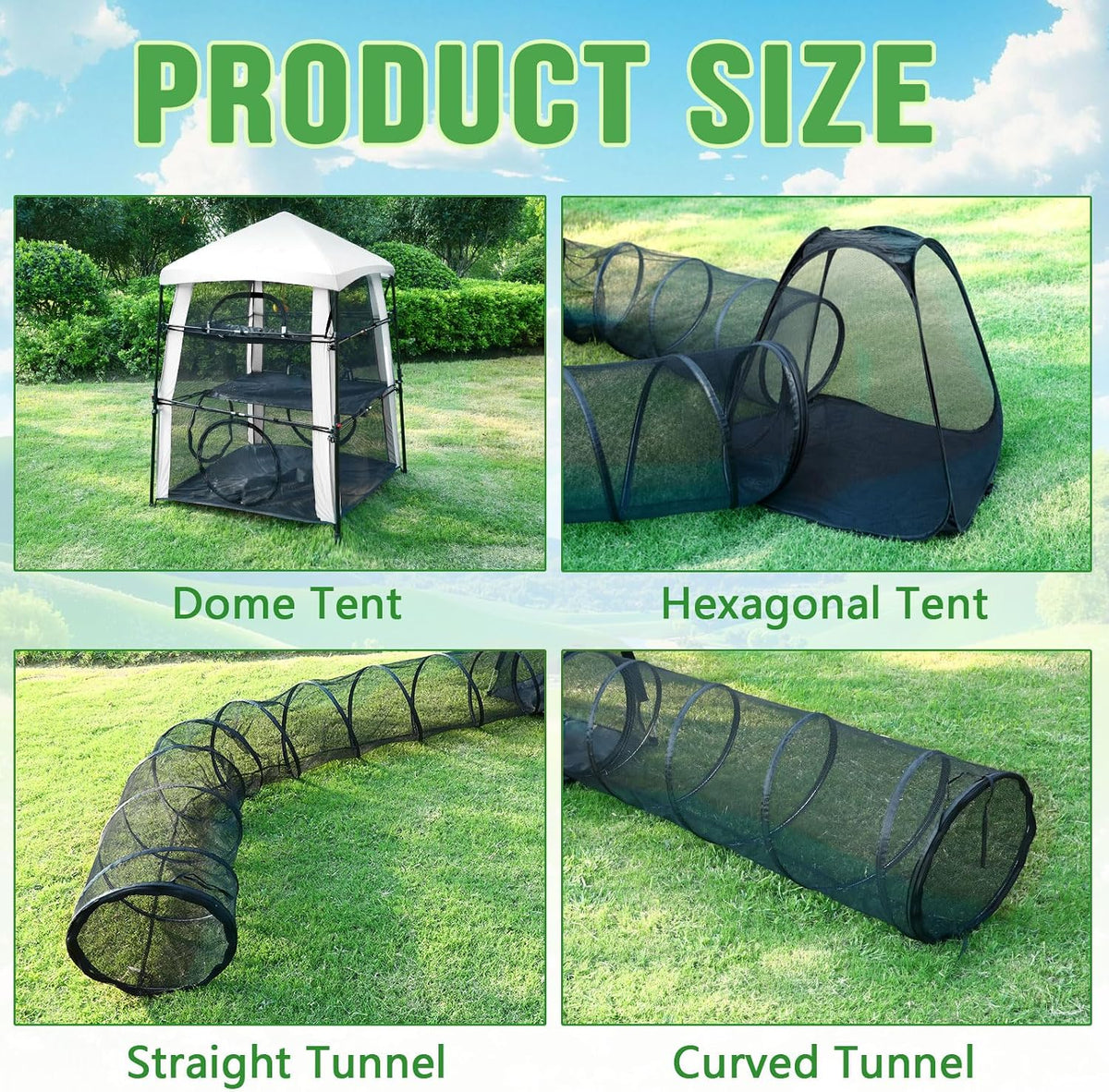 CypherX Extra Large Catio Outdoor Cat Enclosure Pop Up Playpen Tunnel Tent
