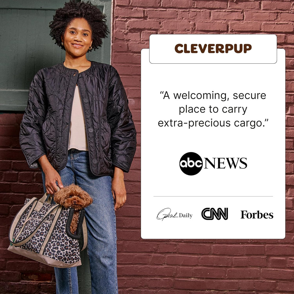 Cleverpup Transit Tote Dog Carrier 4-Piece Set - Small, Leopard