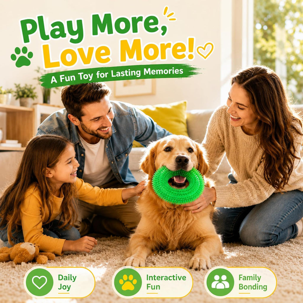 Squeaky Dog Toys for Aggressive Chewers, Floating Donut Ring for Large Dogs