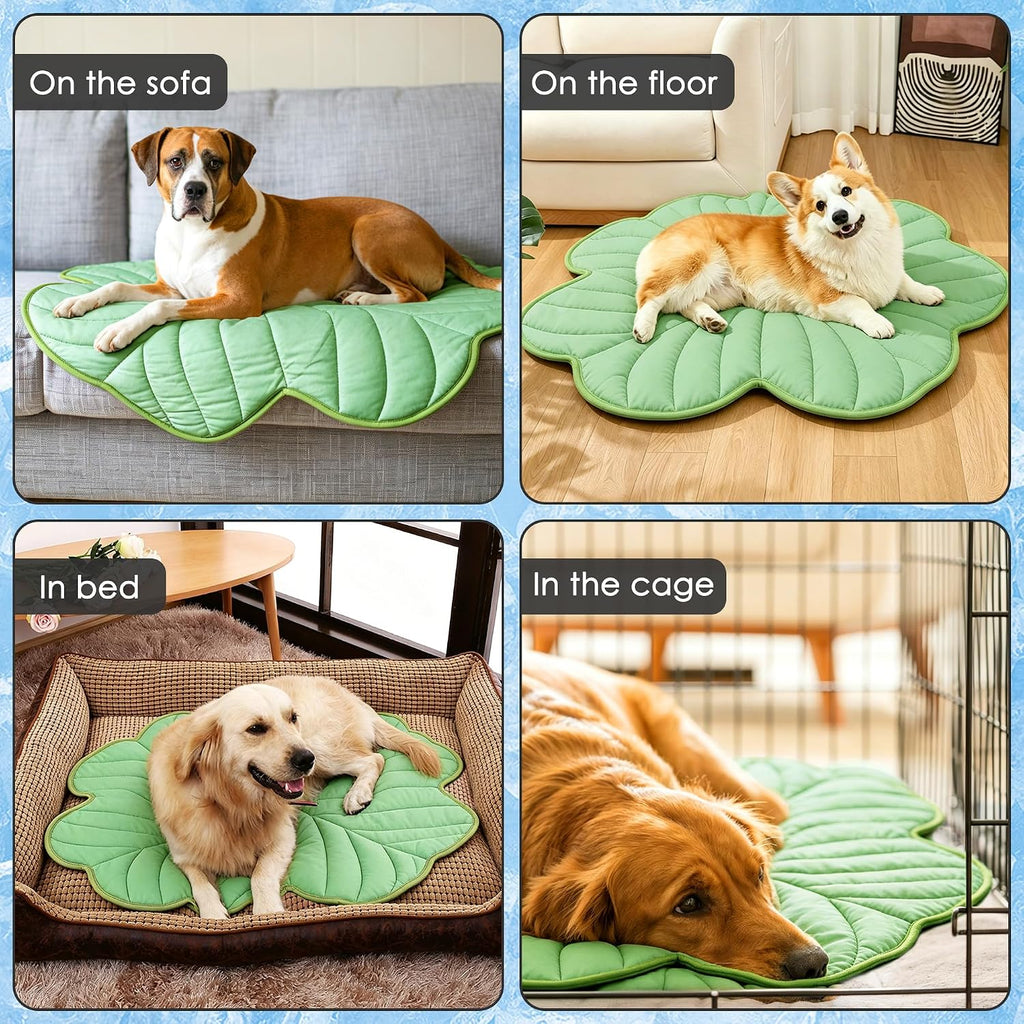 Cooling Mat for Dogs, Dog Cooling Pad Bed, Q-MAX>0.45- Lightweight, Durable & Breathable Pet Throw for Sofa, Car and Furniture Protector, 22"x22", Reversible Design Four-Leaved Clover
