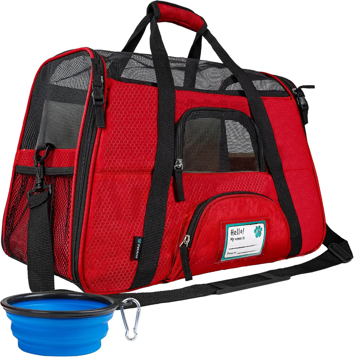 PetAmi Airline Approved Pet Carrier for Cats & Small Dogs, Small, Red