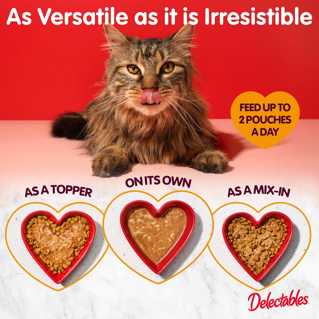 Delectables Lickable Treat Bisque Non-Seafood Wet Cat Treat with Real Chicken, Food Topper, Hydrating, Grain-Free, No Fillers, By-Products, Added Preservatives, 1.4oz Pouch, 12ct