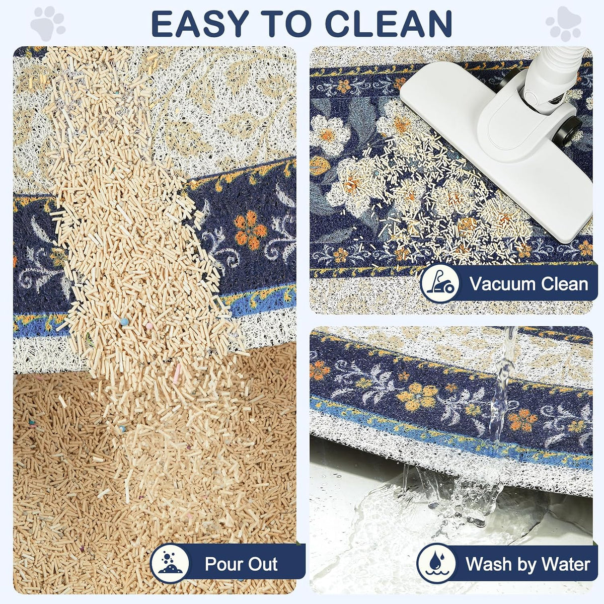 Unicorn Catcher 33"x22" Cat Litter Mat Non-Slip Washable Litter Box Mat