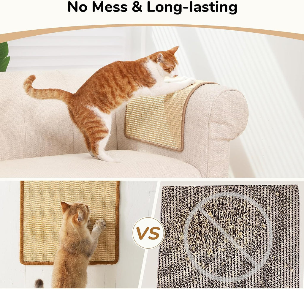 FUKUMARU 2 Packs Cat Scratching Mat, 19.6 x 11.8 Inch Cat Scratcher Pad