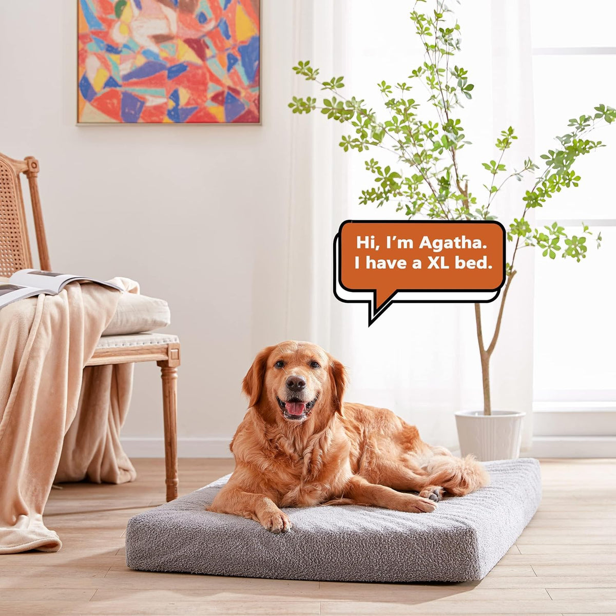 WATANIYA PET Cooling Dog Beds for Large Dogs, 35-Inch Dog Crate Bed