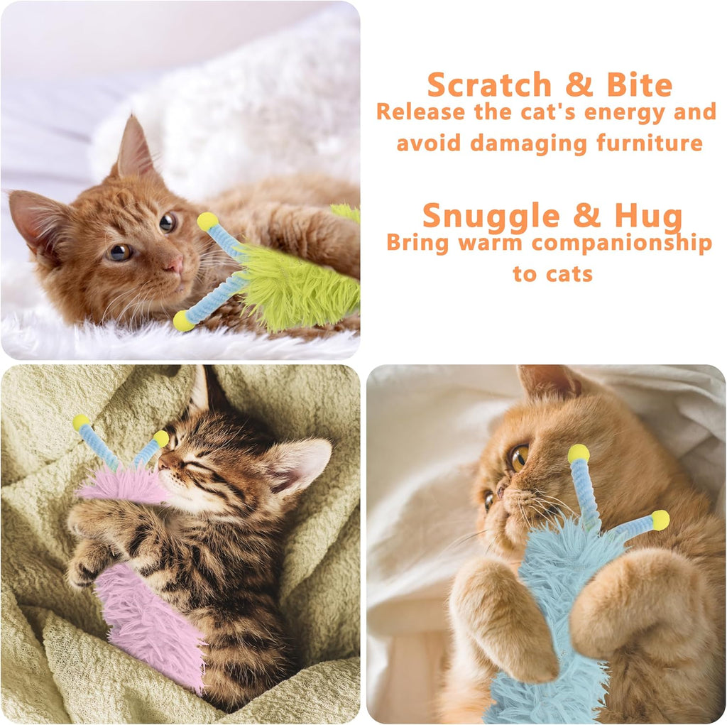 3 Pack Catnip Toys,Soft Cat Pillows Toys with Antennae, Funny cat Toy