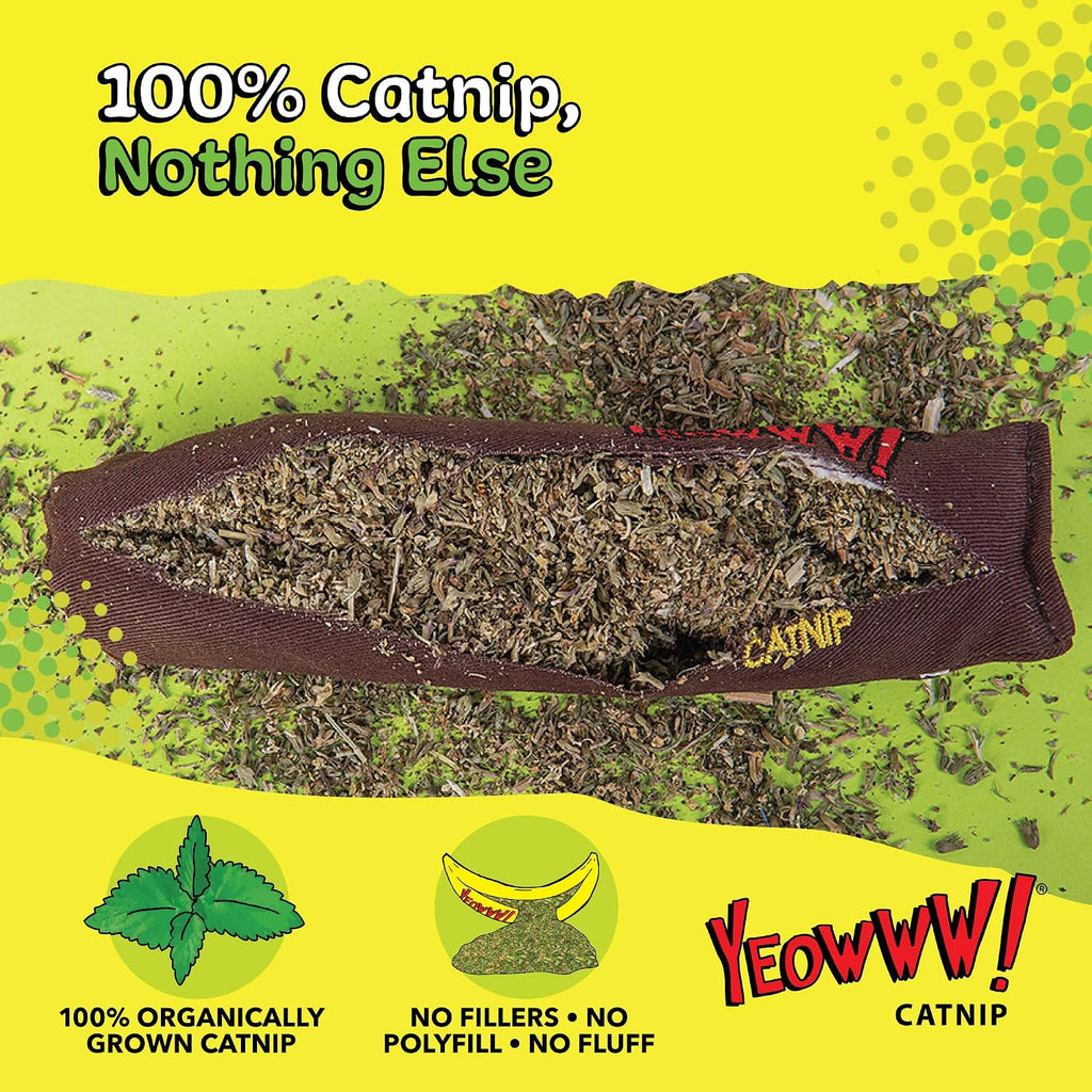 Yeowww! Catnip Cigar Cat Toy - 7 in Catnip Toy for cats, 100% Stuffed with Premium Organically Grown Catnip, Made in USA