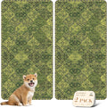nunubaby Washable Pee Pads for Dogs, Stylish, Non-Slip and Leak-Proof Pee Pads. Reusable Potty Pads for Dogs for Crates and Floors.(Green/Multi,24" x48" )