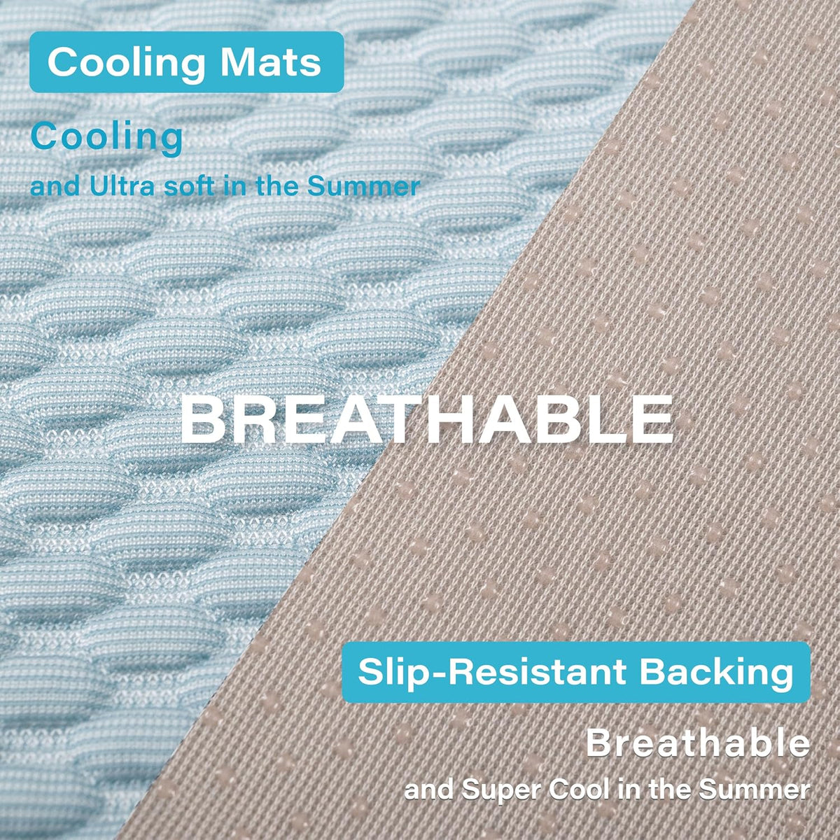 MICROCOSMOS Pet Cooling Mat & Sleeping Pad- Breathable Bubble Surface, EZ Clean. Keep Cooling for Pets, Kids and Adults in Summer.(BlueWhite, 59" x 40")