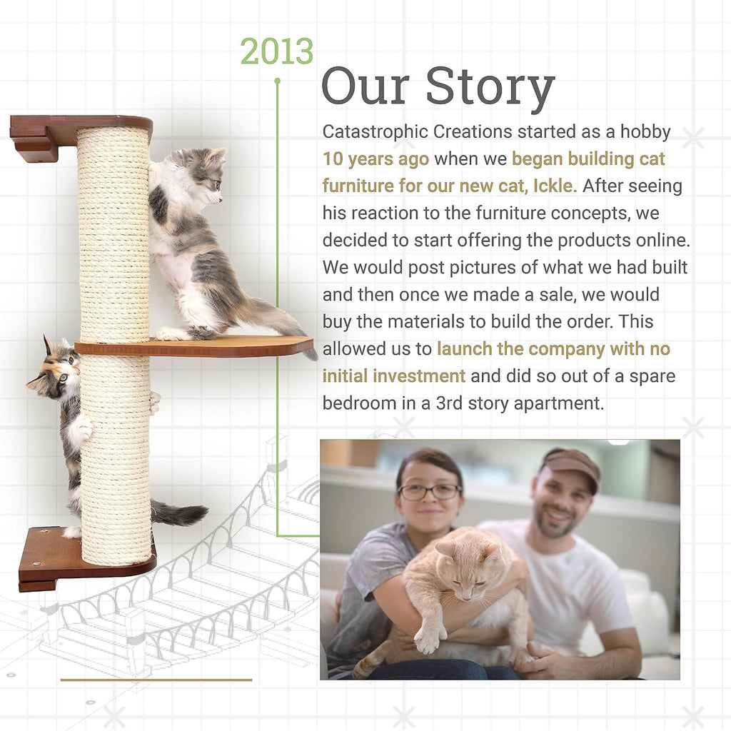 CatastrophiCreations Gardens Set for Cats Multiple-Level Wall Mounted Scratch, Hammock Lounge, Play & Climbing Activity Center Furniture Cat Tree Shelves