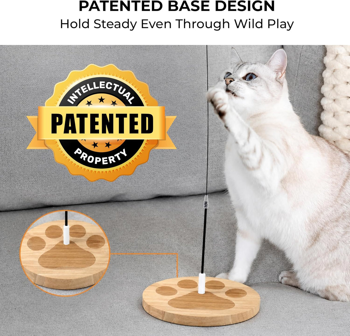 Cat Toys for Indoor Cats, Interactive Cat Toy Wand, Kitten Stuff, 18 Lures
