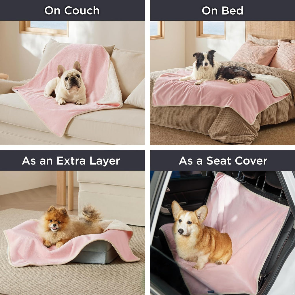 Bedsure Waterproof Blanket for Bed Soft Sherpa Fleece Throw,Twin 80"x60"