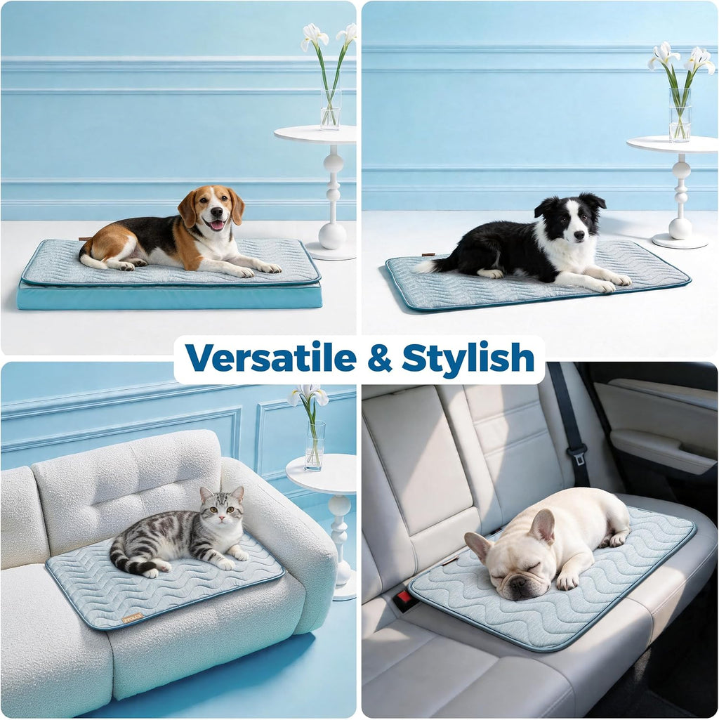 PPOLCA Waterproof Cooling Mat for Large Dogs 23x35, Blue