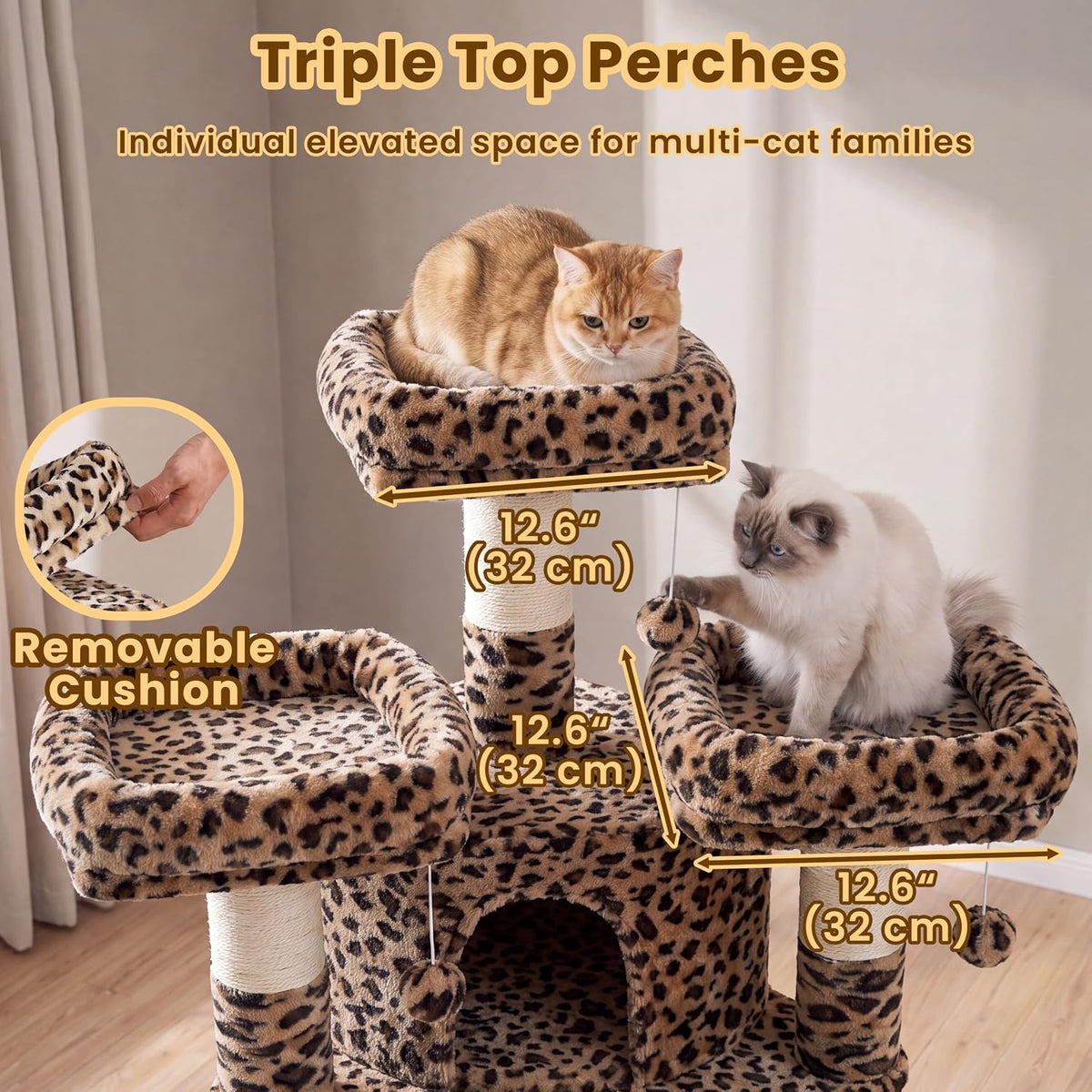 Cat Tree, 81.1" Tall Heavy Duty Cat Tower for Large Cats VCT032BW