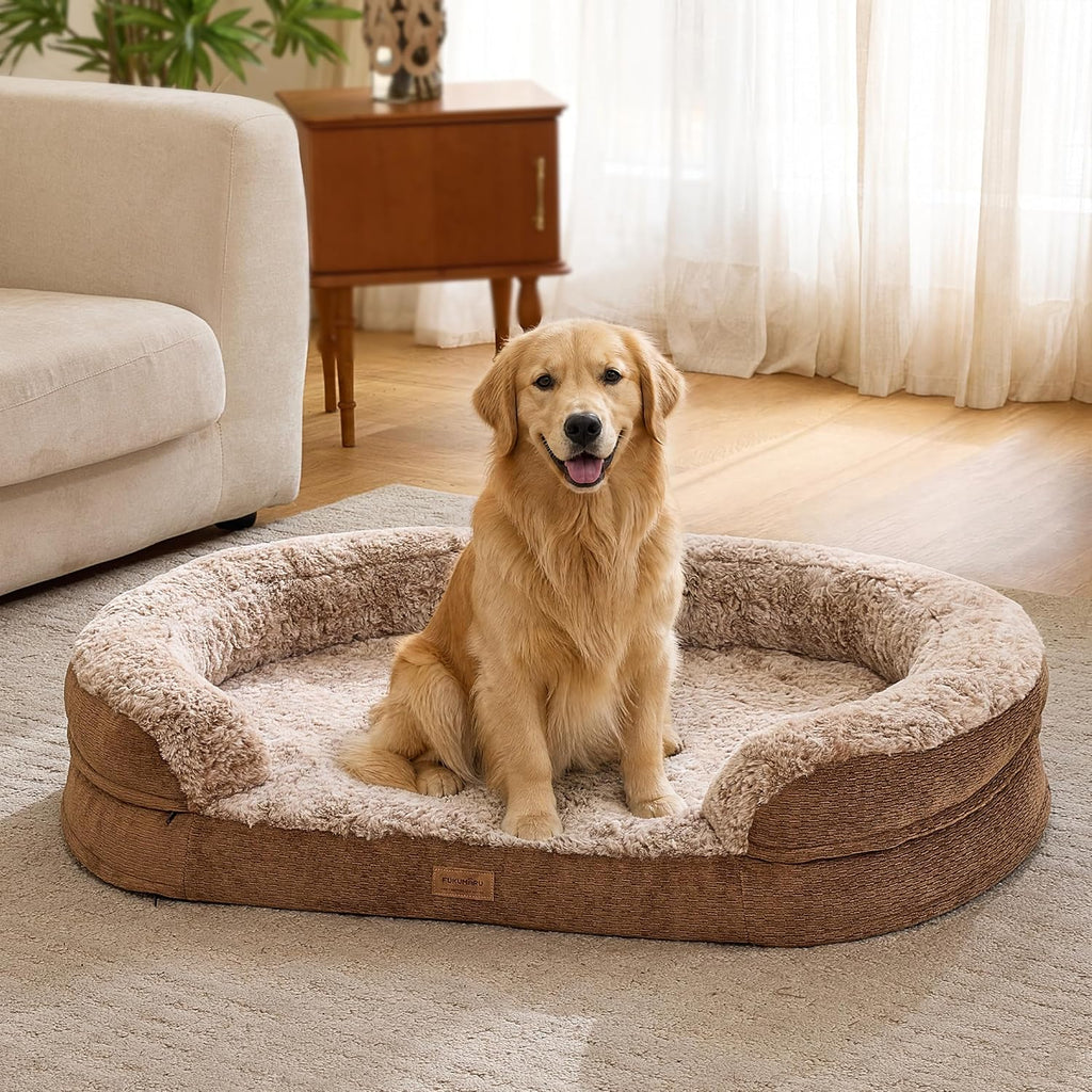 FUKUMARU X-Large Thickened Dog Couch Bed, Orthopedic, Waterproof & Washable