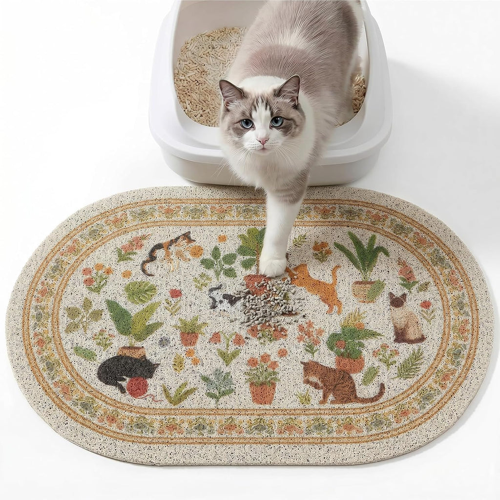 Bienbee Cat Litter Mat, 24" x 15" Dense Trapping Mesh for Litter Boxes