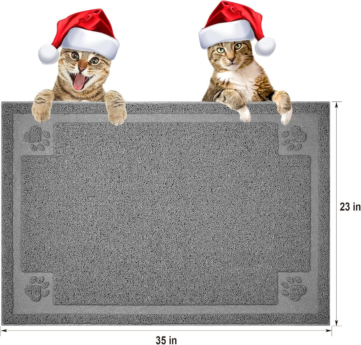 UPSKY Large Cat Litter Mat Trapper 35"×23", Waterproof, Non-Slip, Gray | Large Litter Box Mat, Foldable Trapping Mat, Anti-slip Design, For Cat Litter Boxes and Sensitive Paws, Easy to Clean
