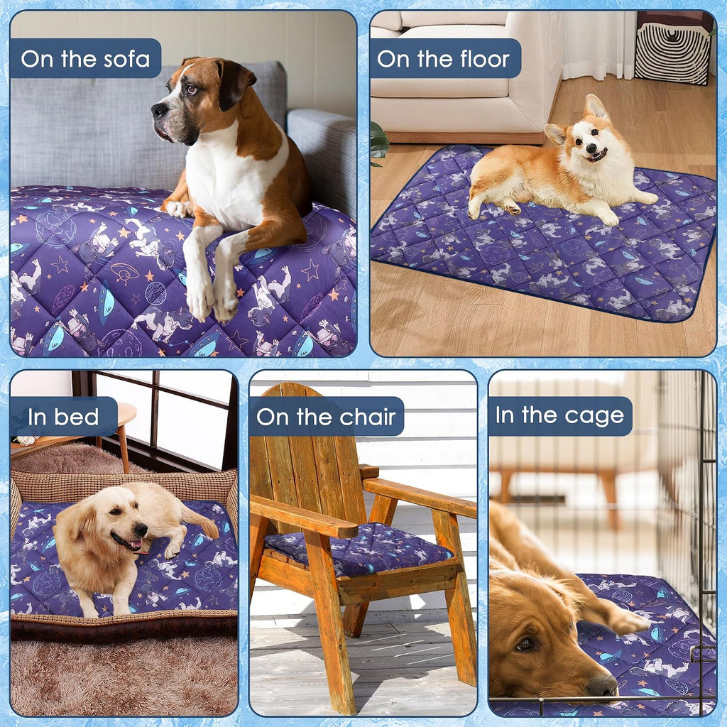 Cooling Blanket for Dogs, Dog Cooling Mat & Bed, Q-MAX>0.42- Lightweight, Durable & Breathable Pet Throw for Sofa, Car and Furniture Protector, Reversible Design, 22"x28"