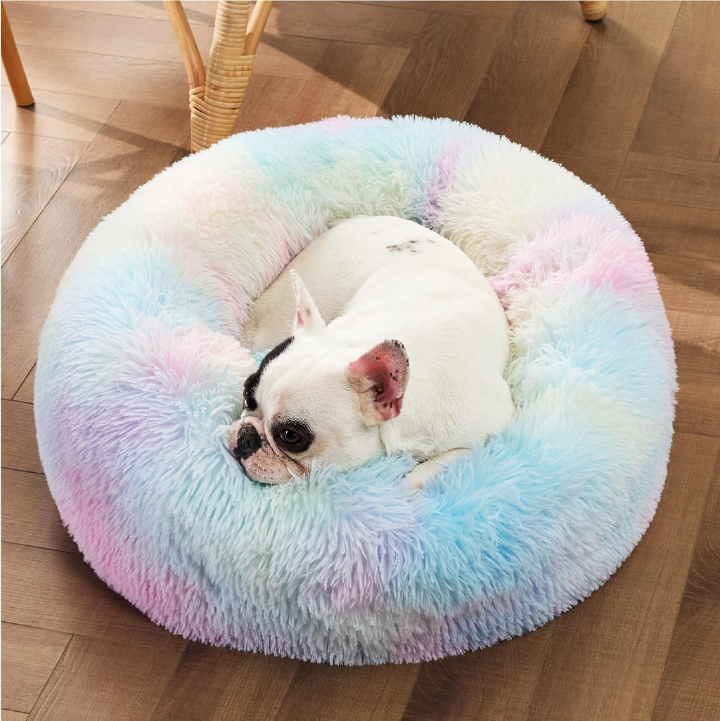 Bedsure Calming Small Dog Bed Donut Washable Cat＆Puppy Bed,23 inches