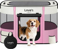 Love's cabin Pet Puppy Dog Playpen, Large Dog Tent Crates Cage Indoor/Outdoor, Portable Exercise Playpen for Cat, Foldable Pop Up Dog Kennel Playpen with Carring Case (L, Light Pink)