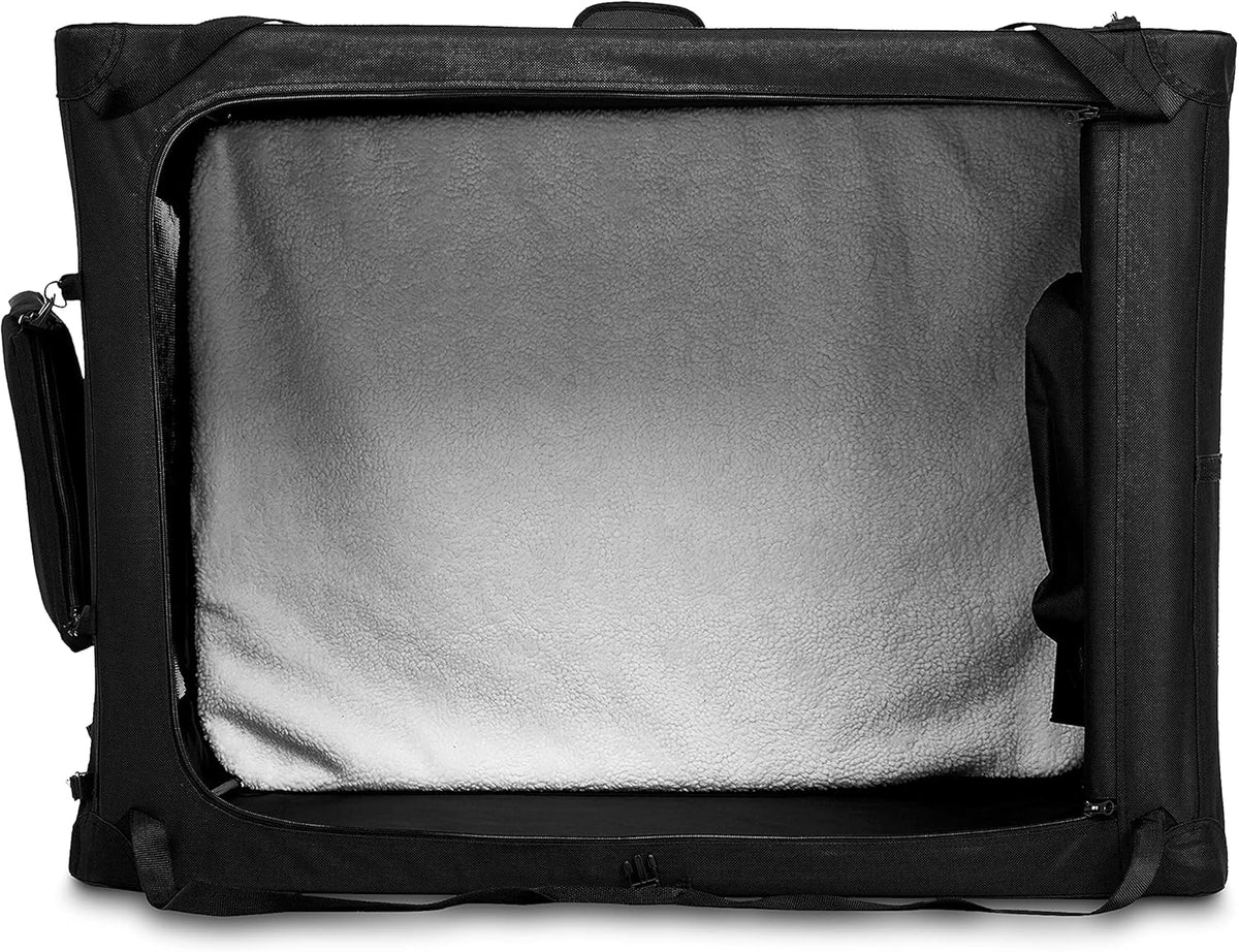Amazon Basics Folding Portable Soft Pet Dog Crate Carrier Kennel, 42 x 31 x 31 inches, Black