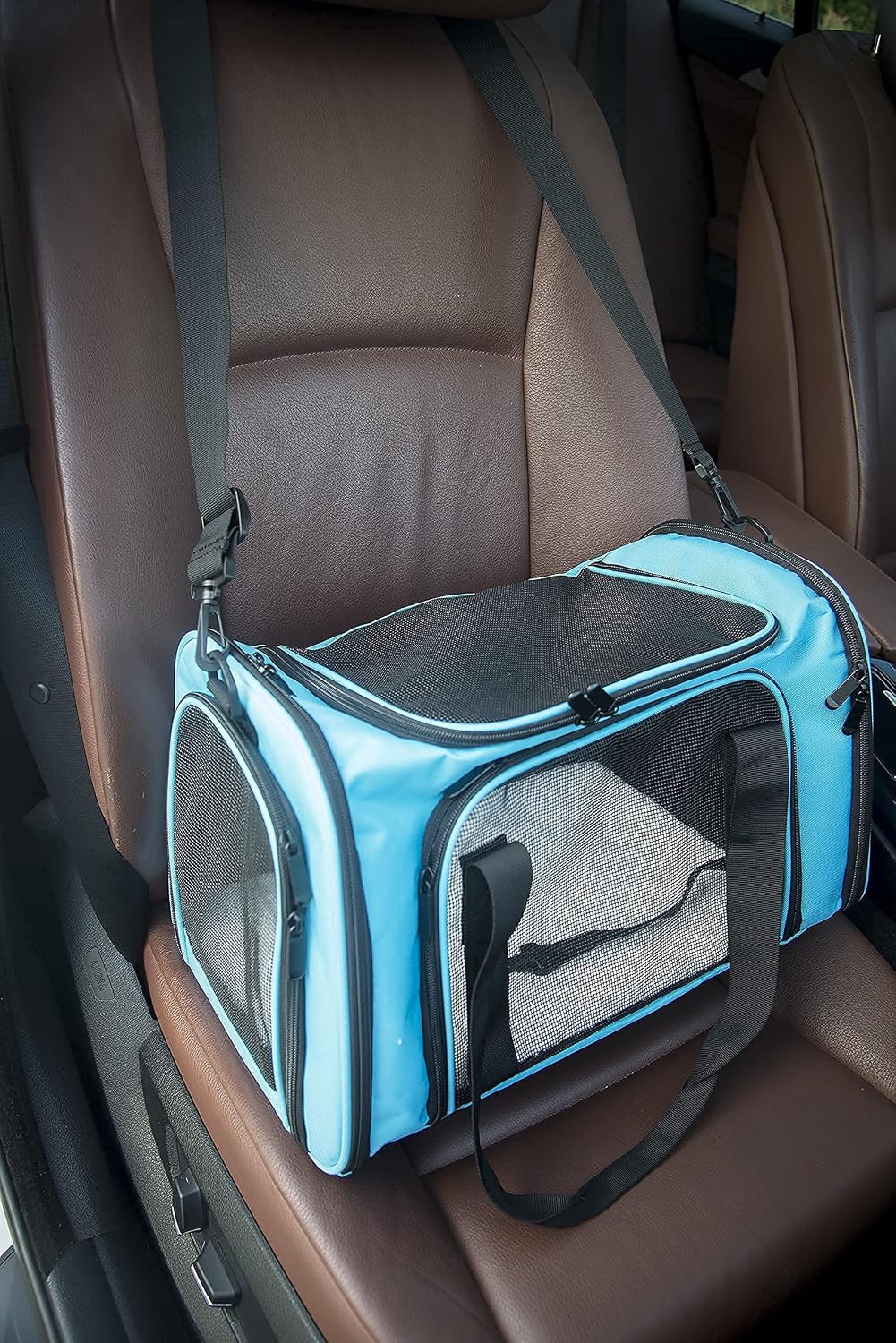 Soft Sided Carrier for Small Medium Cats Dogs,TSA Airline Approved Collapsible Travel Pet Carrier Medium Blue