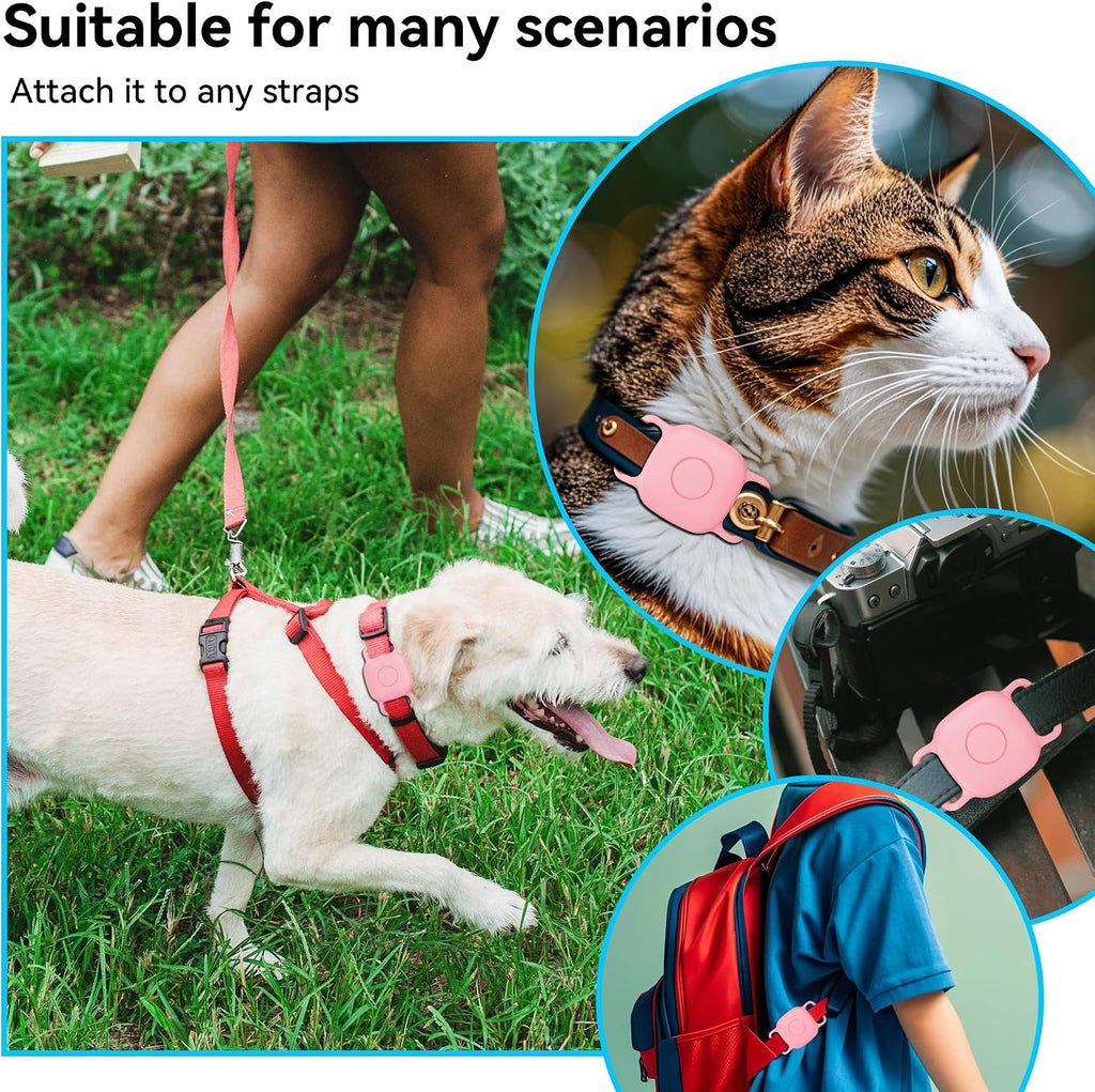 DDJ Waterproof Dog Collar Holder for Life360 Tile Mate, 4-Pack, Multi