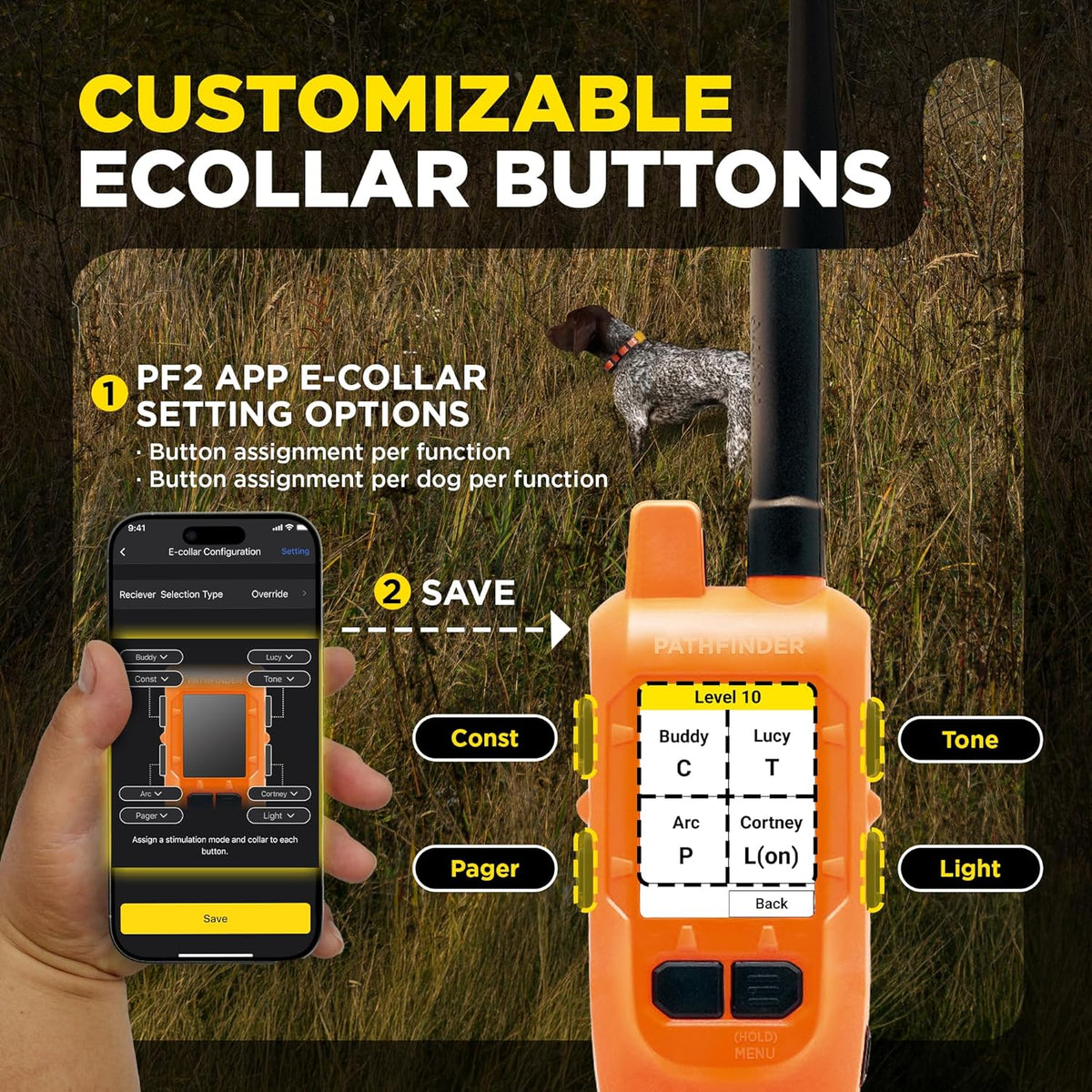 Dogtra PATHFINDER2 MINI Compass Live GPS Dog Tracking & Training System - 4-Mile Range E-Collar Handheld with No Subscription, Offline Maps, GPS Fence, Expandable up to 21 Dogs, for Dogs 25+ lbs