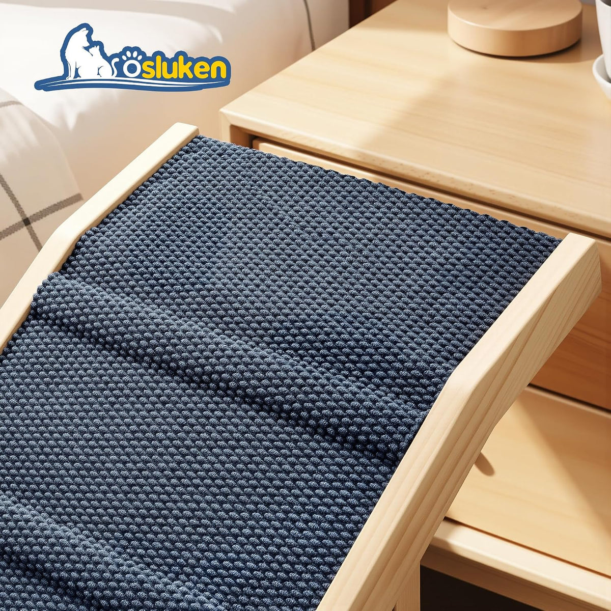 Dog Ramp for Couch, 49" Long Foldable Pet Ramp for Small Large Dogs, Dog Ramps for Bed, High Traction with Platform 6 Adjustable Heights 18" to 21.5" Up to 220LBS, Wood