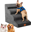 4-Step Curved Dog Stairs 19.7"H for Medium Dogs Standard Bed & Sofa