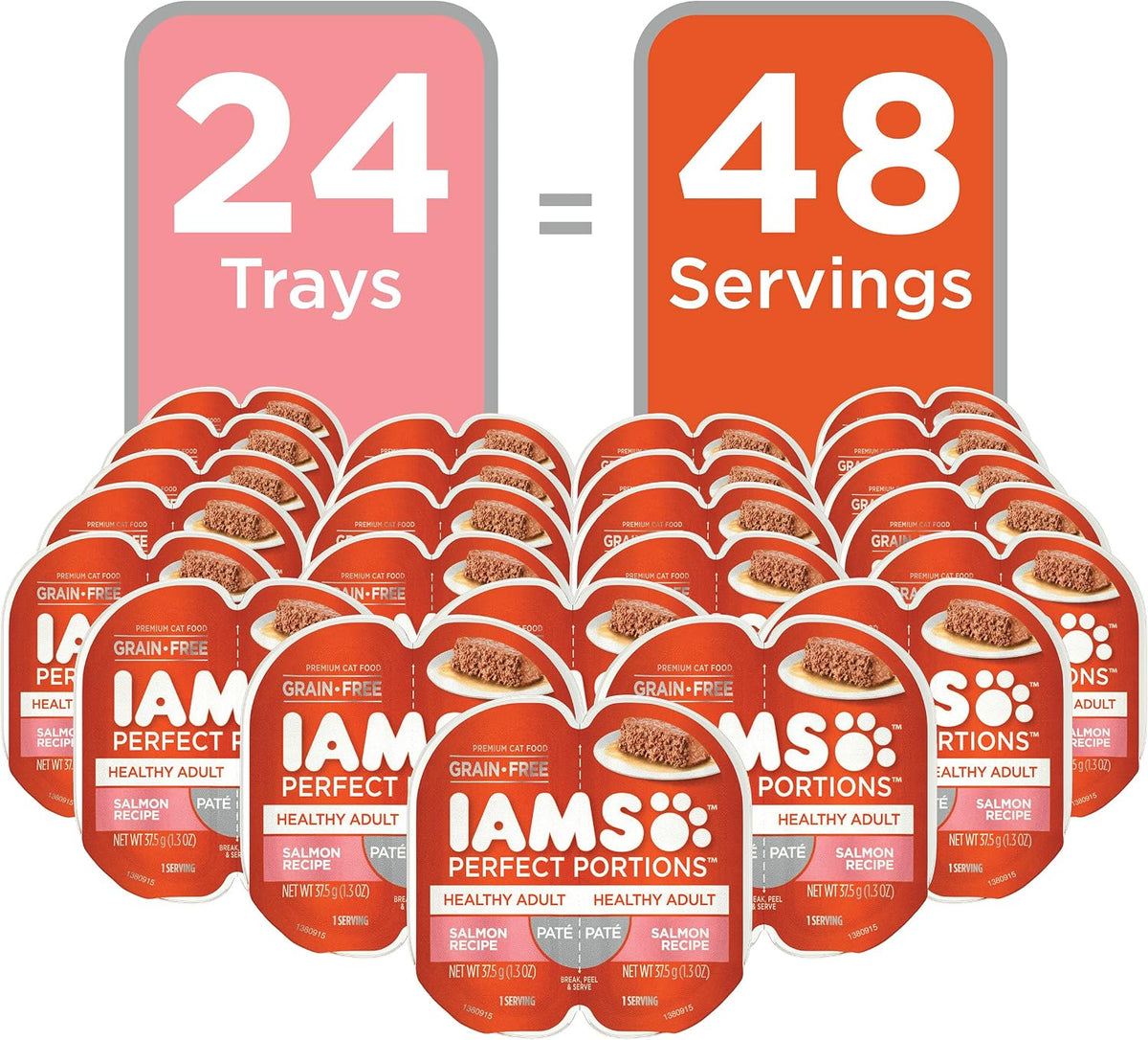 IAMS Perfect Portions Healthy Adult Pate Wet Cat Food, Salmon, 24 Count