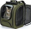 Pecute Cat Backpack Carrier,Cat Bubble,12.6" L x 10.2" W x 16.5" H,Green